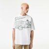 T-Shirts | LACOSTE T-Shirt Col Rond Homme Lacoste Loose Fit Imprime Crocodile