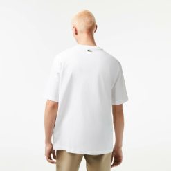 T-Shirts | LACOSTE T-Shirt Col Rond Homme Lacoste Loose Fit Imprime Crocodile