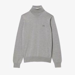 Pullovers | LACOSTE Pull A Col Roule En Laine Merinos Unie