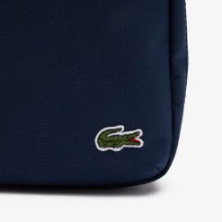 Sacs A Bandouliere | LACOSTE Sacoche Zippee Unie Lacoste Avec Poche Sur Le Devant