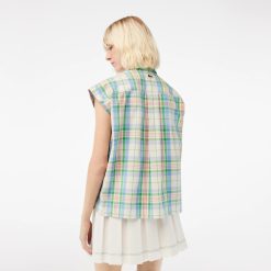 Chemises & Hauts | LACOSTE Chemise Femme Lacoste Avec Imprime Carreaux