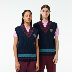 Pullovers | LACOSTE Pull Tennis En Maille Epaisse A Badge