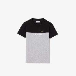 Vetements Fille | LACOSTE T-Shirt Enfant Color-Block Lacoste En Jersey De Coton Biologique