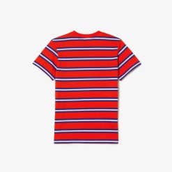 Vetements Garcon | LACOSTE T-Shirt Enfant Lacoste Avec Imprime Raye En Jersey De Coton