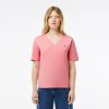 T-Shirts | LACOSTE T-Shirt Relaxed Fit En Jersey De Coton Doux Col V