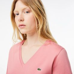 T-Shirts | LACOSTE T-Shirt Relaxed Fit En Jersey De Coton Doux Col V