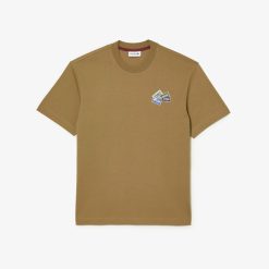 T-Shirts | LACOSTE T-Shirt En Jersey De Coton Epais Avec Badges