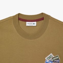 T-Shirts | LACOSTE T-Shirt En Jersey De Coton Epais Avec Badges