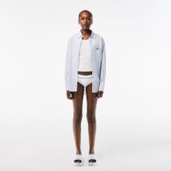 Sous-Vetements Et Vetements D'Interieur | LACOSTE Culotte En Coton Cotele Avec Crocodile Brode