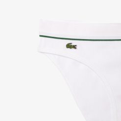 Sous-Vetements Et Vetements D'Interieur | LACOSTE Culotte En Coton Cotele Avec Crocodile Brode