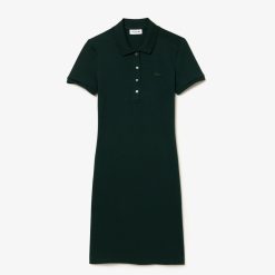 Robes & Jupes | LACOSTE Robe Polo En Pique De Coton Stretch