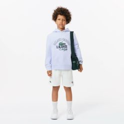 Vetements Fille | LACOSTE Sweatshirt En Pique Brode Edition Roland Garros