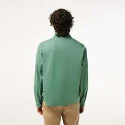 Manteaux & Vestes | LACOSTE Veste Zippee Courte Unie En Gabardine De Coton Bio