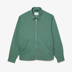 Manteaux & Vestes | LACOSTE Veste Zippee Courte Unie En Gabardine De Coton Bio