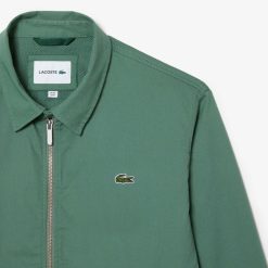 Manteaux & Vestes | LACOSTE Veste Zippee Courte Unie En Gabardine De Coton Bio