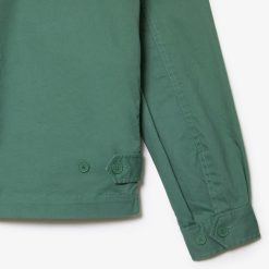 Manteaux & Vestes | LACOSTE Veste Zippee Courte Unie En Gabardine De Coton Bio