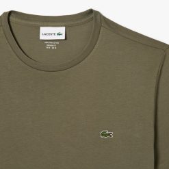 T-Shirts | LACOSTE T-Shirt Col Rond En Jersey De Coton Pima Uni