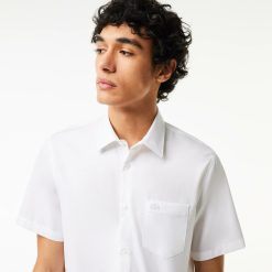 Chemises | LACOSTE Chemise Regular Fit Unie A Manches Courtes En Coton Premium