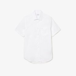 Chemises | LACOSTE Chemise Regular Fit Unie A Manches Courtes En Coton Premium