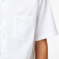 Chemises | LACOSTE Chemise Regular Fit Unie A Manches Courtes En Coton Premium