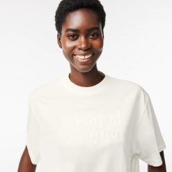 T-Shirts | LACOSTE T-Shirt Oversize En Coton Broderie Tennis