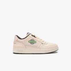 Sneakers | LACOSTE Sneakers T-Clip Homme En Cuir Avec Mappemondes