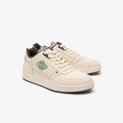 Sneakers | LACOSTE Sneakers T-Clip Homme En Cuir Avec Mappemondes