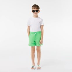 Vetements Garcon | LACOSTE Short De Bain Garcon Uni A Sechage Rapide