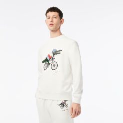 Sweatshirts | LACOSTE Sweatshirt Imprime Homme Lacoste X Netflix En Molleton De Coton Biologique