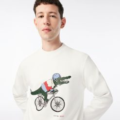 Sweatshirts | LACOSTE Sweatshirt Imprime Homme Lacoste X Netflix En Molleton De Coton Biologique