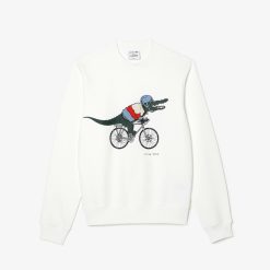 Sweatshirts | LACOSTE Sweatshirt Imprime Homme Lacoste X Netflix En Molleton De Coton Biologique