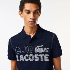 Polos | LACOSTE Polo Homme Lacoste Imprime En Coton Biologique