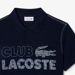 Polos | LACOSTE Polo Homme Lacoste Imprime En Coton Biologique