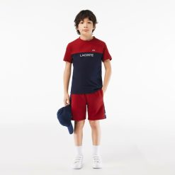 Vetements Garcon | LACOSTE T-Shirt Enfant Color-Block Lacoste En Jersey De Coton Biologique