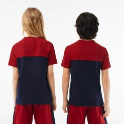 Vetements Garcon | LACOSTE T-Shirt Enfant Color-Block Lacoste En Jersey De Coton Biologique