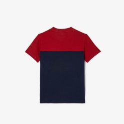 Vetements Garcon | LACOSTE T-Shirt Enfant Color-Block Lacoste En Jersey De Coton Biologique