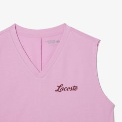 Vetements De Sport | LACOSTE Crop Top Sport Ultra-Dry Avec Imprime Lacoste