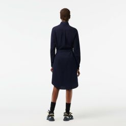 Robes & Jupes | LACOSTE Robe Polo Femme Lacoste Avec Taille Ajustable En Pique De Coton