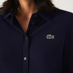 Robes & Jupes | LACOSTE Robe Polo Femme Lacoste Avec Taille Ajustable En Pique De Coton