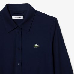 Robes & Jupes | LACOSTE Robe Polo Femme Lacoste Avec Taille Ajustable En Pique De Coton