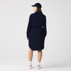 Robes & Jupes | LACOSTE Robe Polo Femme Lacoste Avec Taille Ajustable En Pique De Coton