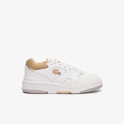 Sneakers | LACOSTE Sneakers Lineshot Femme En Cuir A Col Contraste