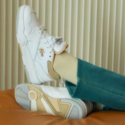 Sneakers | LACOSTE Sneakers Lineshot Femme En Cuir A Col Contraste