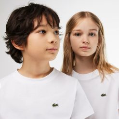 Vetements Fille | LACOSTE T-Shirt Uni En Jersey De Coton