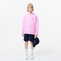 Vetements Fille | LACOSTE Sweatshirt A Capuche Enfant En Molleton De Coton Biologique