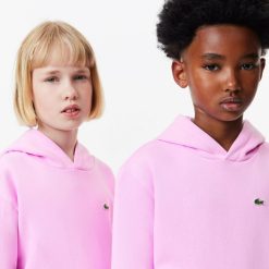 Vetements Fille | LACOSTE Sweatshirt A Capuche Enfant En Molleton De Coton Biologique