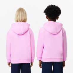 Vetements Fille | LACOSTE Sweatshirt A Capuche Enfant En Molleton De Coton Biologique