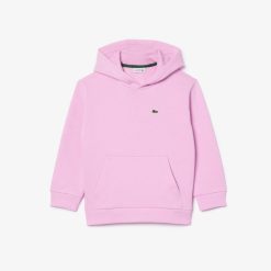 Vetements Fille | LACOSTE Sweatshirt A Capuche Enfant En Molleton De Coton Biologique