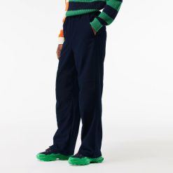 Pantalons & Shorts | LACOSTE Pantalon Large En Flanelle Avec Taille Elastiquee