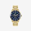 Montres | LACOSTE Montre Chronographe Tiebreaker Bleue Avec Bracelet Plaque Or